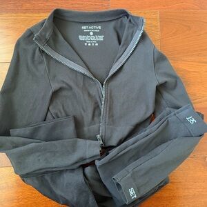 SET Active Zip Up Brown Set